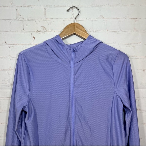 GERRY Full Zip Hoodie Jacket Womens Medium Purple Active Stretch Thumb Holes - Picture 2 of 10